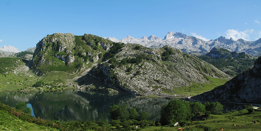 Vista del LagoEnol y Los Picos de Europa