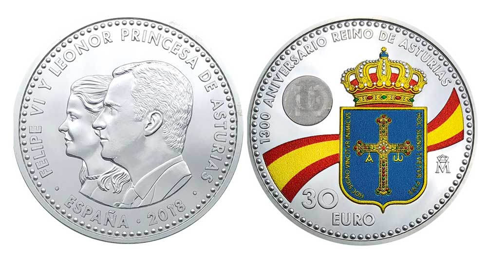 Moneda conmemorativa 1300 aniversario Reino de Asturias